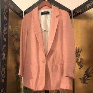 Zara Basic Collection Linen Salmon Blazer